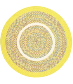 Rhody Kids' Isle Yellow KI14 8 ft. X 8 ft. Round Braided Rug