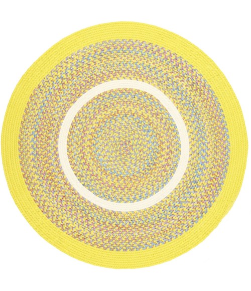 Rhody Kids' Isle Yellow KI14 8 ft. X 8 ft. Round Rug