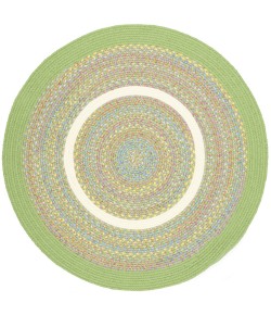 Rhody Kids' Isle Lime KI44 10 ft. X 10 ft. Round Braided Rug