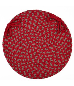Rhody Manhattan Red Brick MA44 15 in. X 15 in. Chair Pad Braided Rug