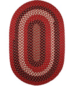 Rhody Manhattan Red Brick MA44 3 ft. X 5 ft. Oval Braided Rug