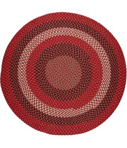Rhody Manhattan Red Brick MA44 8 ft. X 8 ft. Round Braided Rug