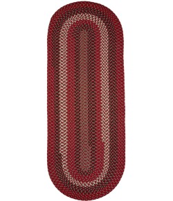 Rhody Manhattan Red Brick MA44 2 ft. X 8 ft. Oval Runner Braided Rug