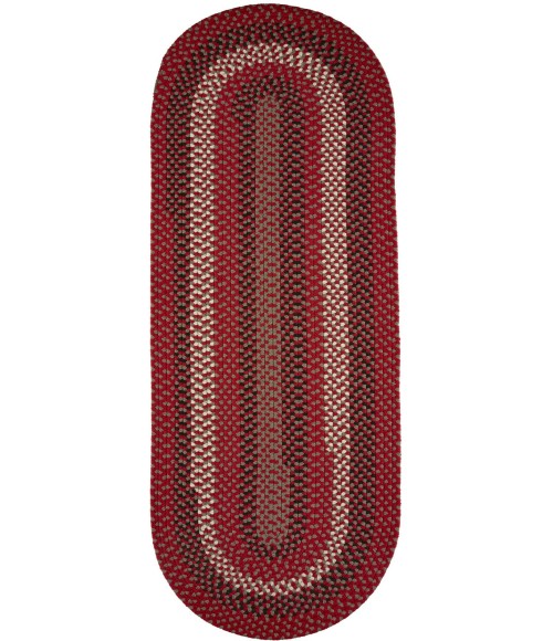 Rhody Manhattan Red Brick MA44 2 ft. X 8 ft. Oval Runner Rug