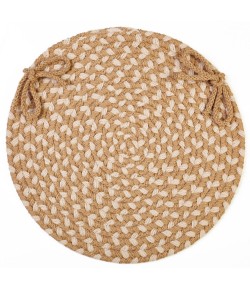 Rhody Manhattan Natural MA54 15 in. X 15 in. Chair Pad Set-of-4 Braided Rug
