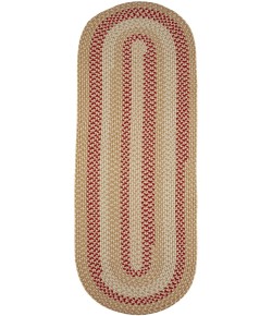 Rhody Manhattan Natural MA54 2 ft. X 8 ft. Oval Runner Braided Rug