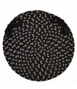 Rhody Manhattan Black Satin MA84 15 in. X 15 in. Chair Pad Braided Rug