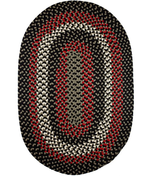 Rhody Manhattan Black Satin MA84 2 ft. X 3 ft. Oval Rug