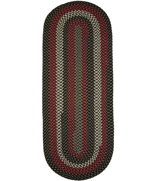 Rhody Manhattan Black Satin MA84 2 ft. X 8 ft. Oval Runner Rug