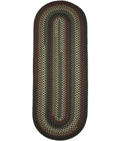 Rhody Mayflower Verdant / Spruce MF23 2 ft. X 6 ft. Oval Runner Braided Rug