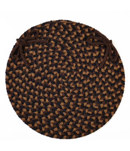 Rhody Mayflower Brown Fudge MF33 15 in. X 15 in. Chair Pad Set-of-4 Rug