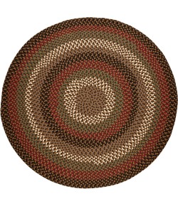 Rhody Mayflower Brown Fudge MF33 10 ft. X 10 ft. Round Braided Rug