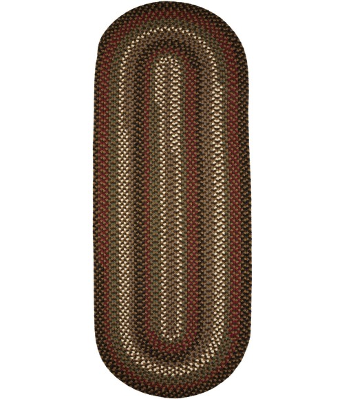 Rhody Mayflower Brown Fudge MF33 2 ft. X 4 ft. Oval Runner Rug