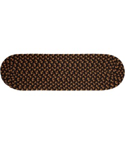 Rhody Mayflower Brown Fudge MF33 8 in. X 28 in. Stair Tread Set-of-13 Braided Rug