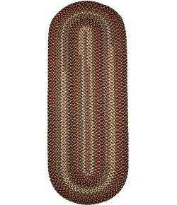 Rhody Mayflower Sangria MF43 2 ft. X 4 ft. Oval Runner Braided Rug