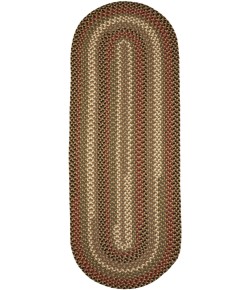 Rhody Mayflower Natural Earth MF53 2 ft. X 4 ft. Oval Runner Braided Rug