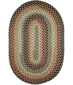 Rhody Mayflower Forest Green MF63 10 ft. X 13 ft. Oval Braided Rug