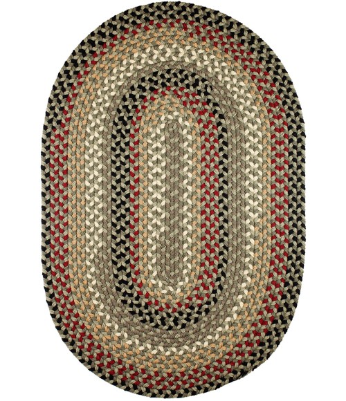 Rhody Mayflower Forest Green MF63 10 ft. X 13 ft. Oval Rug