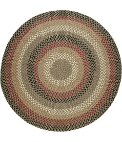 Rhody Mayflower Forest Green MF63 10 ft. X 10 ft. Round Braided Rug