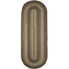 Rhody Mayflower Forest Green MF63 2 ft. X 6 ft. Oval Runner Braided Rug