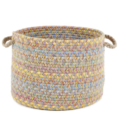 Rhody Playtime SandBeige PT03 18 in. X 12 in. Basket Rug