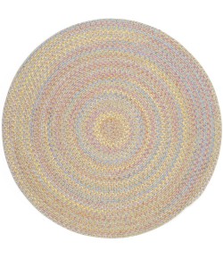 Rhody Playtime SandBeige PT03 10 ft. X 10 ft. Round Braided Rug
