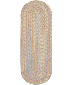 Rhody Playtime SandBeige PT03 2 ft. X 4 ft. Oval Runner Braided Rug