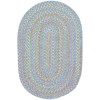 Rhody Playtime Aqua Blue PT07 3 ft. X 5 ft. Oval Braided Rug