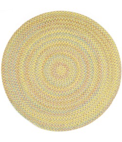 Rhody Playtime Yellow PT14 10 ft. X 10 ft. Round Braided Rug