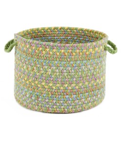 Rhody Playtime Lime PT44 10 in. X 8 in. Basket Braided Rug