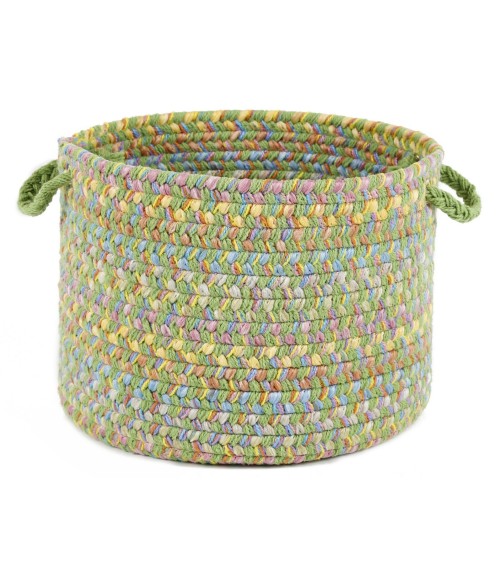 Rhody Playtime Lime PT44 14 in. X 10 in. Basket Rug