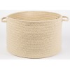 Rhody Solid Poly Cream S001 18 in. X 12 in. Basket Braided Rug