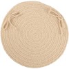Rhody Solid Poly Cream S001 15 in. X 15 in. Chair Pad Braided Rug