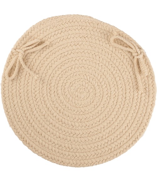 Rhody Solid Poly Cream S001 15 in. X 15 in. Chair Pad Set-of-4 Rug