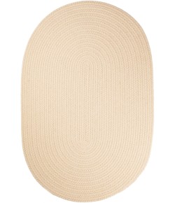 Rhody Solid Poly Cream S001 7 ft. X 9 ft. Oval Braided Rug