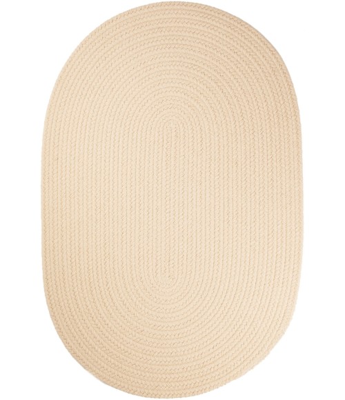 Rhody Solid Poly Cream S001 7 ft. X 9 ft. Oval Rug