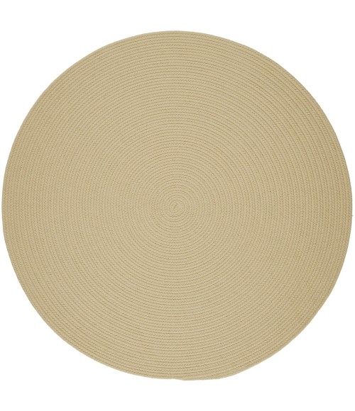 Rhody Solid Poly Cream S001 10 ft. X 10 ft. Round Rug