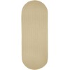 Rhody Solid Poly Cream S001 2 ft. X 6 ft. Oval Runner Braided Rug