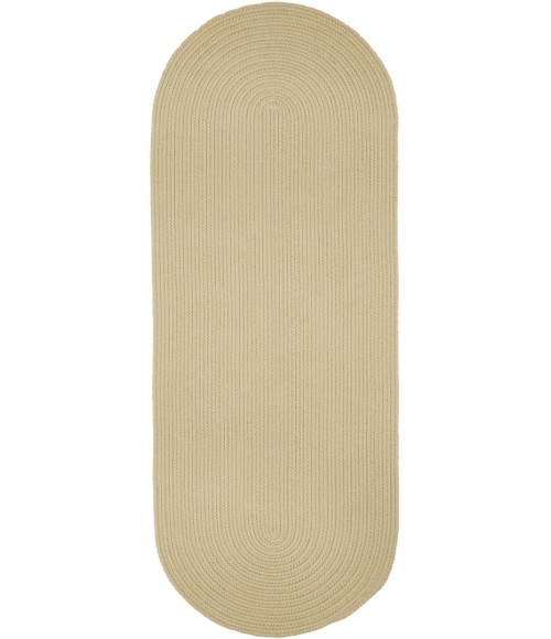 Rhody Solid Poly Cream S001 2 ft. X 6 ft. Oval Runner Rug