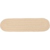 Rhody Solid Poly Cream S001 8 in. X 28 in. Stair Tread Braided Rug
