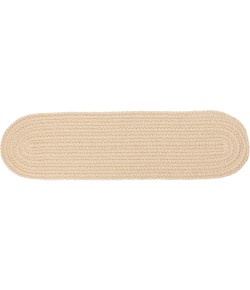 Rhody Solid Poly Cream S001 8 in. X 28 in. Stair Tread Braided Rug