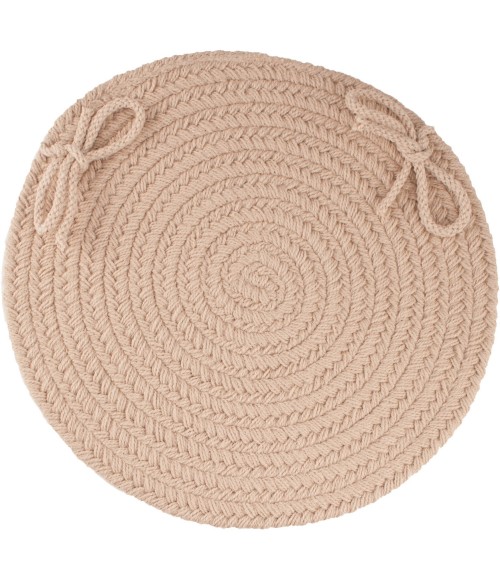 Rhody Solid Poly Beige S003 15 in. X 15 in. Chair Pad Set-of-4 Rug
