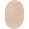 Rhody Solid Poly Beige S003 7 ft. X 9 ft. Oval Braided Rug