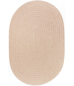 Rhody Solid Poly Beige S003 8 ft. X 11 ft. Oval Braided Rug