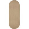 Rhody Solid Poly Beige S003 2 ft. X 6 ft. Oval Runner Braided Rug