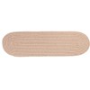 Rhody Solid Poly Beige S003 8 in. X 28 in. Stair Tread Braided Rug