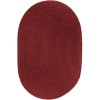 Rhody Solid Poly Colonial Red S005 7 ft. X 9 ft. Oval Braided Rug