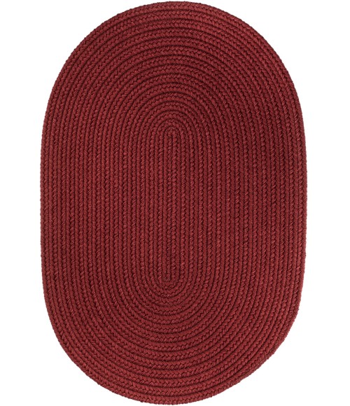 Rhody Solid Poly Colonial Red S005 8 ft. X 11 ft. Oval Rug