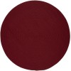 Rhody Solid Poly Colonial Red S005 6 ft. X 6 ft. Round Braided Rug