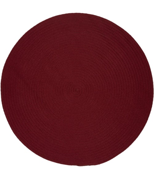 Rhody Solid Poly Colonial Red S005 10 ft. X 10 ft. Round Rug